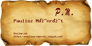 Paulisz Ménrót névjegykártya